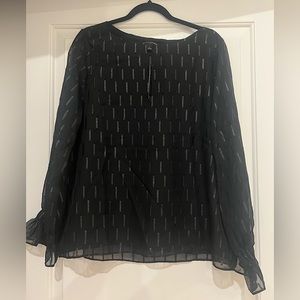 L, banana republic, black, fancy blouse